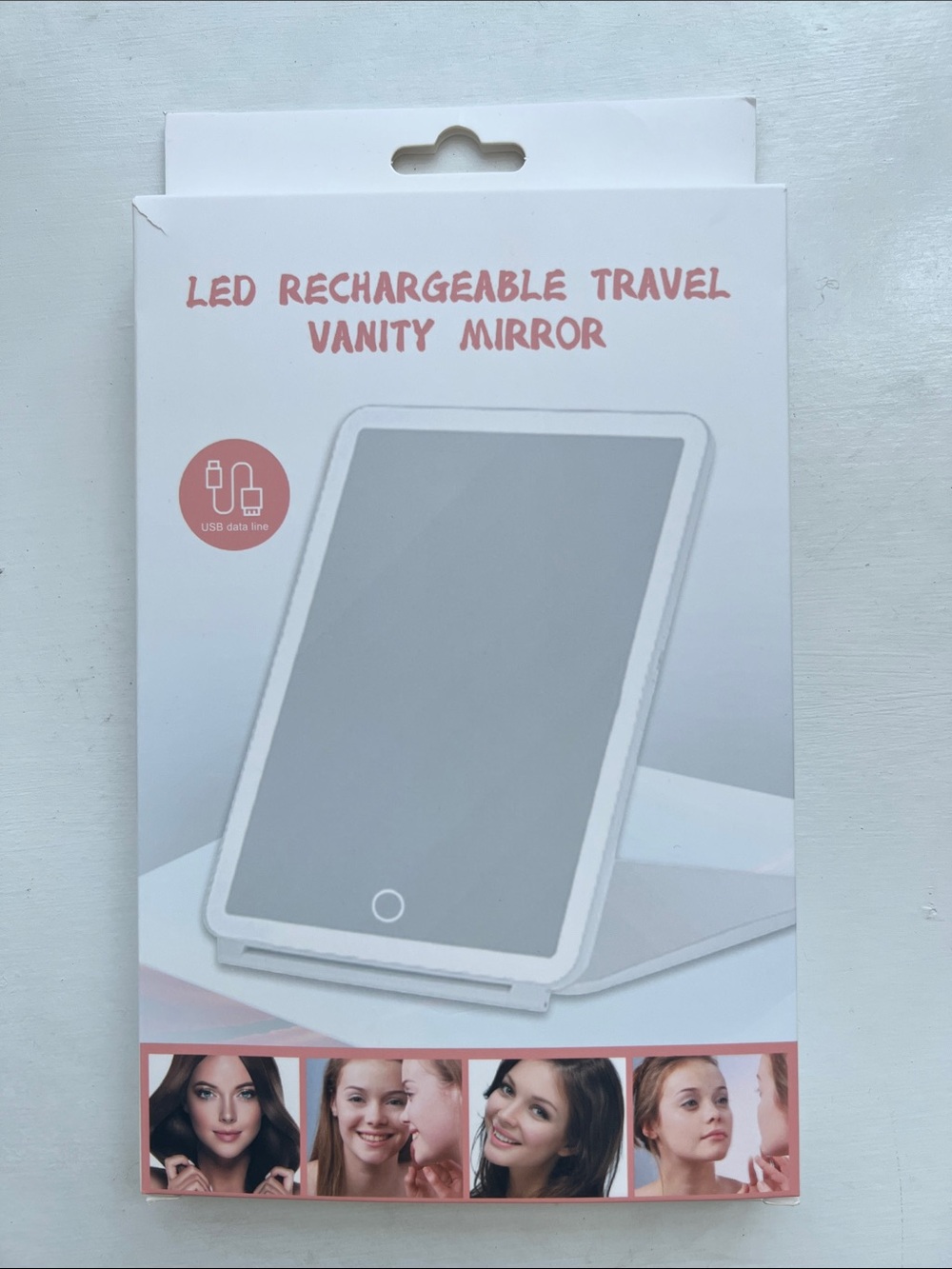 LED Rechargeable Travel Vanity Mirror - White